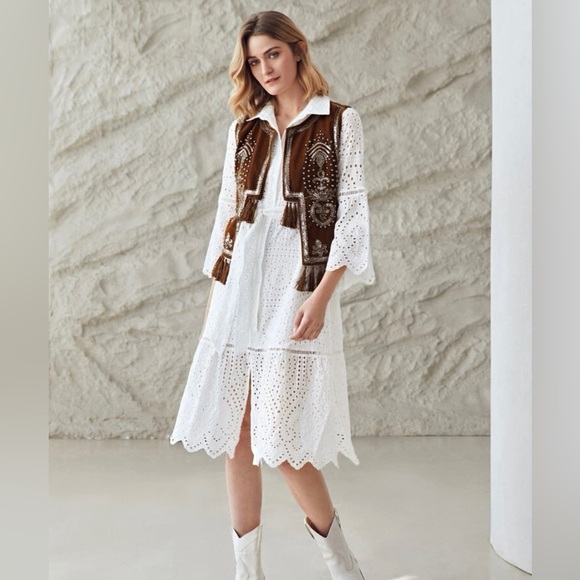 brown velvet embellished vest - Picture 1 of 4